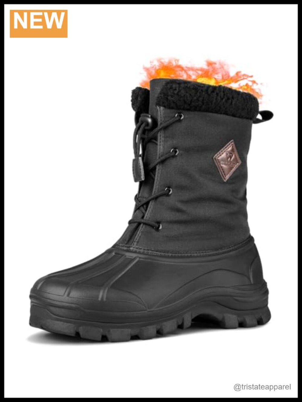 Men's Waterproof Snow Boots Lightweight Winter Lace-Up Mid-Calf Tactical